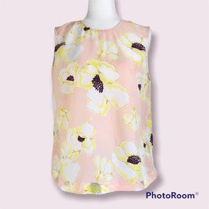 Equipment Femme Pink Floral Silk Sleeveless Top (L)